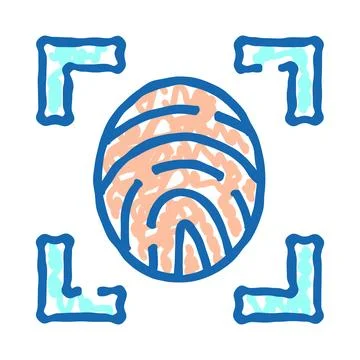 Fingerprint scanning for secure biometric identification system イラスト素材