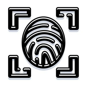 Fingerprint scanning for secure biometric identification system Stock Illustration