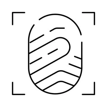 Fingerprint scanning for secure biometric identification access control Stock Illustration