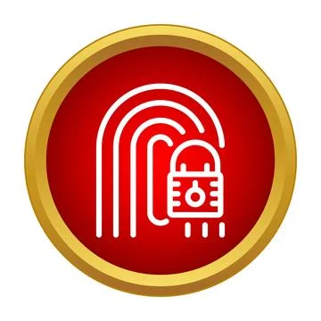 Fingerprint scanning securing data with biometric lock system Stock Illustration