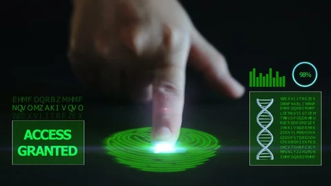 Fingerprint scanning technology. Stock Footage 91113750