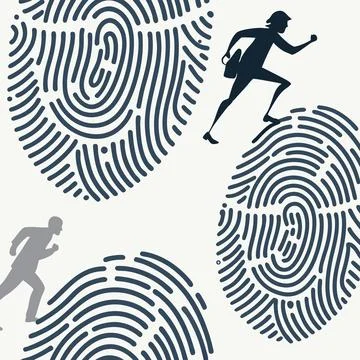 Fingerprint Scans Vector, Repeating Patterns for Security and Biometric Des.. Stock Illustration