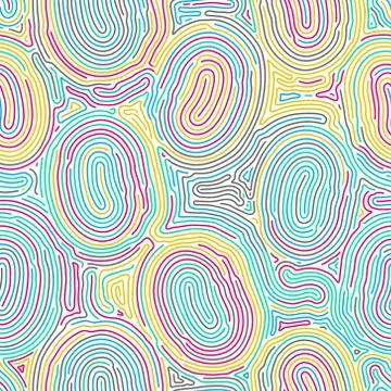 Fingerprint seamless background on square shape. Stock Illustration