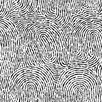 Fingerprint seamless background on square shape. Stock Illustration