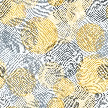 Fingerprint seamless background on square shape. Stock Illustration