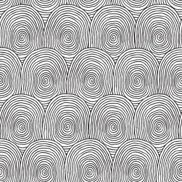 Fingerprint seamless pattern in black and white イラスト素材