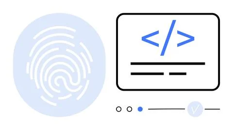 Fingerprint Security and Coding Interface for Secure Authentication Systems Stock Illustration