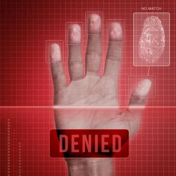 Fingerprint Security - Denied 库存插图