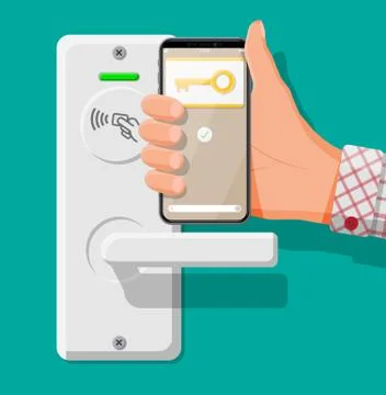 Fingerprint security device with hand Illustrazione stock