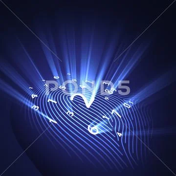 Fingerprint Security Digital Stock Illustration