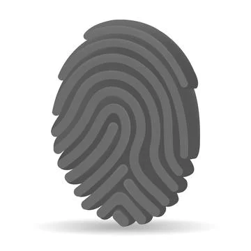 Fingerprint security emoji icon vector illustration in a modern 3d style Stock Illustration