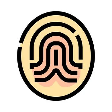 Fingerprint security icon for biometric identification scanning Stock Illustration