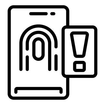 Fingerprint security icon outline vector. Crime cyber Stock Illustration