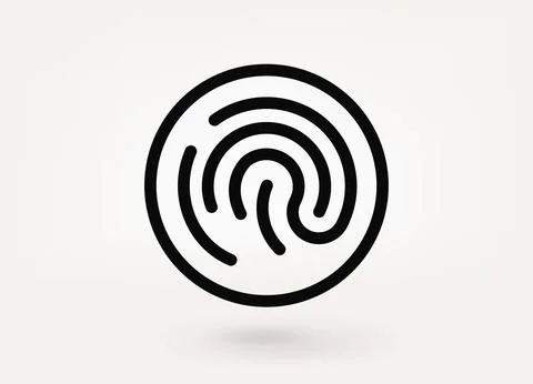 Fingerprint security pictogram. Vector linear icon Stock-Illustration