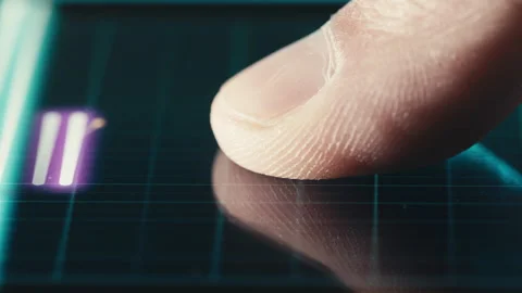 Fingerprint security scan from a bank devic Stock Footage 171912303