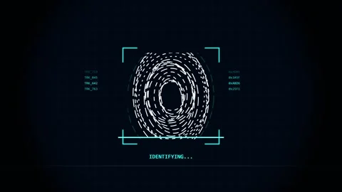 Fingerprint security scanner for biometric authentication and digital identit Stock Footage 345100838