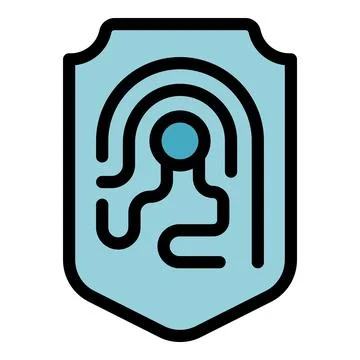 Fingerprint security shield providing personal data protection Stock Illustration