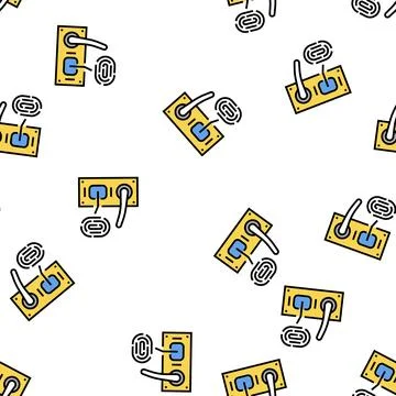 Fingerprint security system for open door vector seamless pattern Stock Illustration