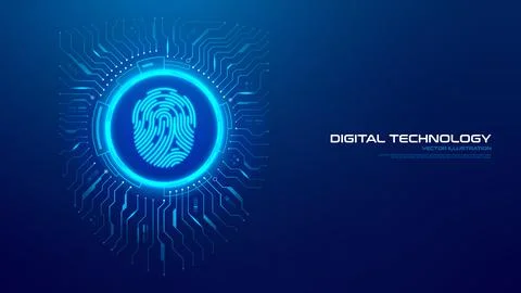 Fingerprint Security Technology Concept Stock Illustration