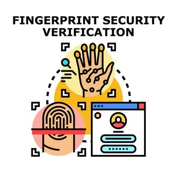 Fingerprint security verification and biometric authentication concept Stock Illustration