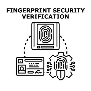 Fingerprint security verification technology processes user biometrics for au Stock Illustration