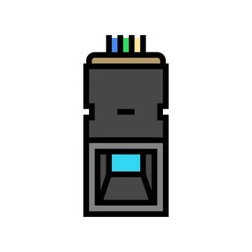 Fingerprint sensor module color icon vector illustration Illustrazione stock