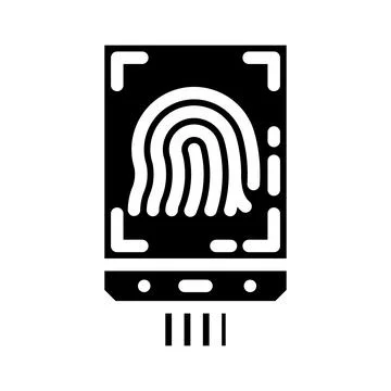 Fingerprint sensor module glyph icon vector illustration Stock Illustration