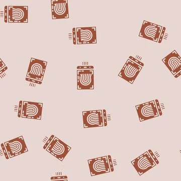 Fingerprint sensor module glyph vector seamless pattern Stock Illustration