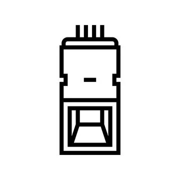 Fingerprint sensor module line icon vector illustration Stock Illustration