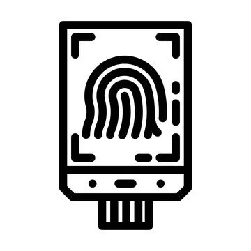Fingerprint sensor module line icon vector illustration Stock Illustration