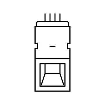 Fingerprint sensor module line icon vector illustration Stock Illustration