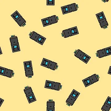 Fingerprint sensor module vector seamless pattern Stock Illustration