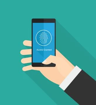 Fingerprint smartphone security Stock Illustration