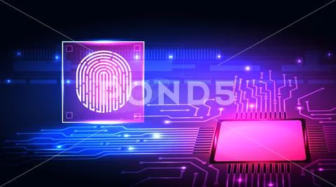 Fingerprint technology background. Digital identification. Illustration ...