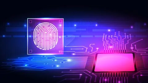 Fingerprint technology background. Digital identification. Stock Illustration