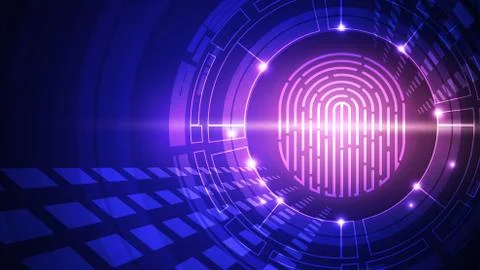 Fingerprint technology background. Digital identification. Stock Illustration