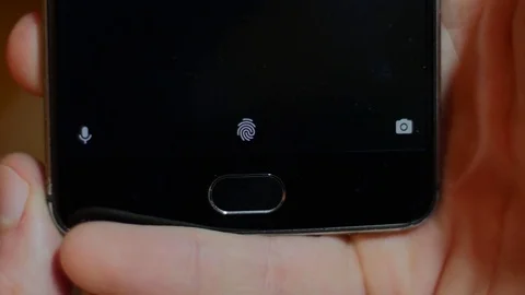 Fingerprint technology unlocking a smartphone Video stock 84305259