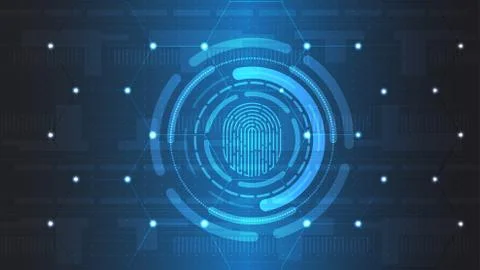 Fingerprint technology vector background. Digital identification. EPS 10 Stock Illustration