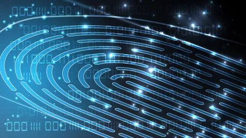 Fingerprint technology vector background. Digital identification. EPS 10 Stock Illustration