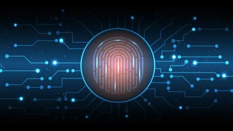 Fingerprint technology vector background. Digital identification. EPS 10 Stock Illustration