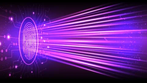 Fingerprint technology vector background. Digital identification. EPS 10 Stock Illustration