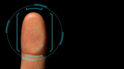 Fingerprint Thumbprint Computer Security Scan Access Granted Stock Footage 106039056