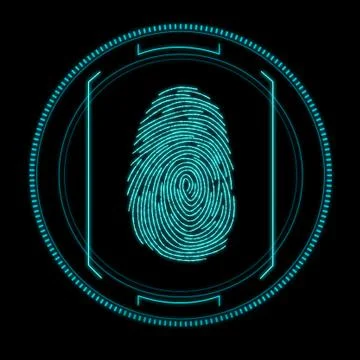 Fingerprint Thumbprint Computer Security Scan Illustrazione stock