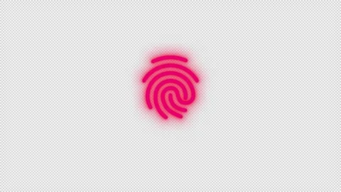 Fingerprint Unlocking Animation Transparent Alpha Stock Footage 272495071