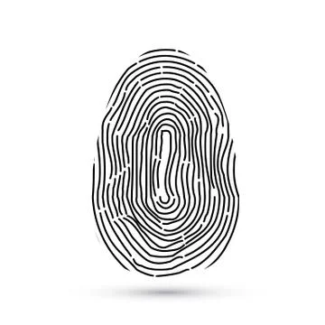 Fingerprint vector icons isolated on write with shadow. Electronic signature  Stock Illustration