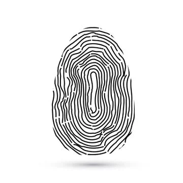 Fingerprint vector icons isolated on write with shadow. Biometric technology  스톡 일러스트