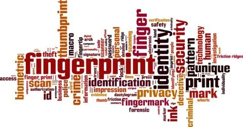 Fingerprint word cloud Stock Illustration