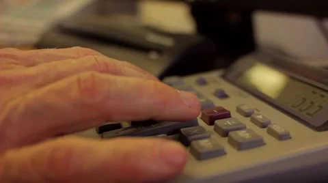 FINGERS ON ADDING MACHINE C Stock Footage 1391592