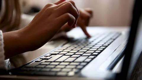 Fingers are typing on the keyboard Stock Footage 162562858