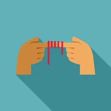 Fingers connecting with red thread representing bond Stock Illustration